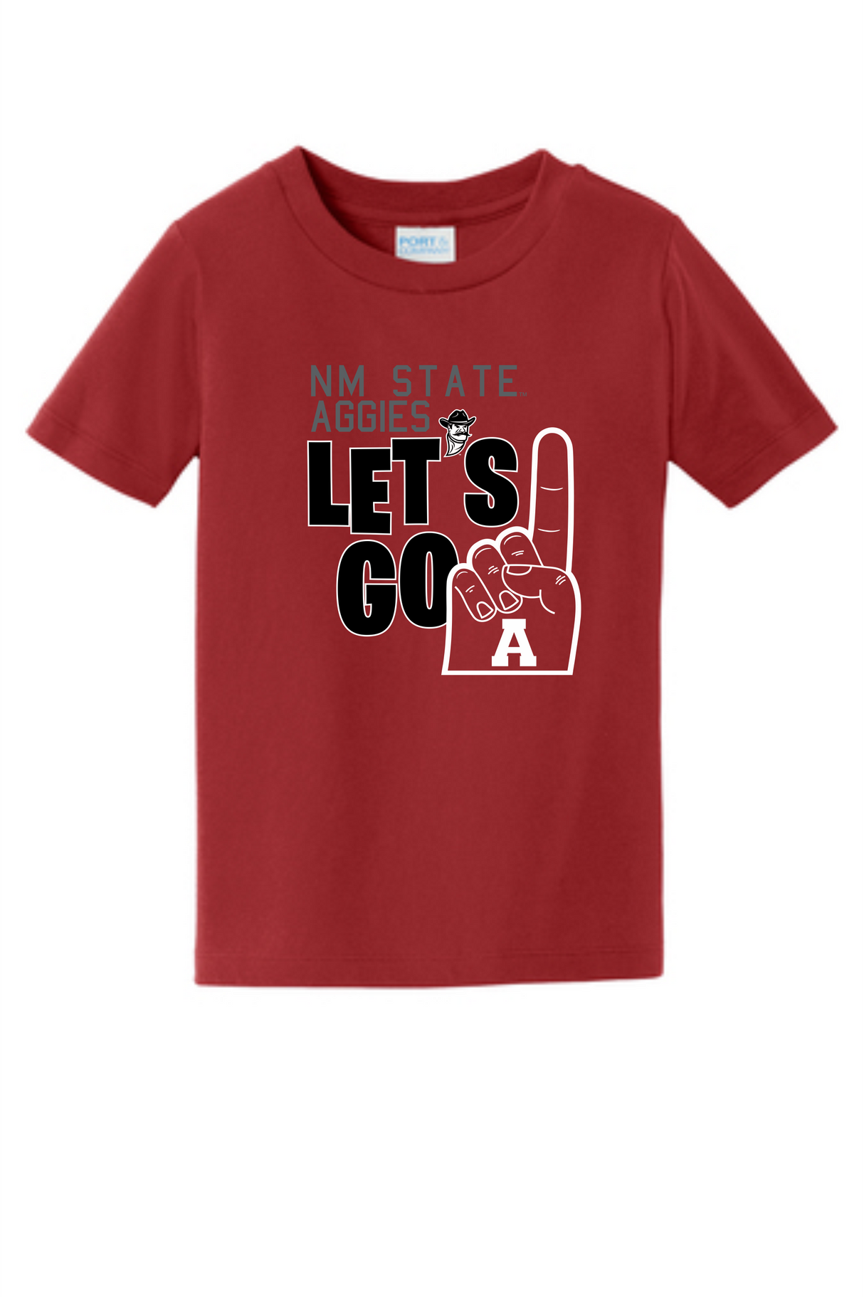 Lets Go Aggies Foam Finger Youth Tee