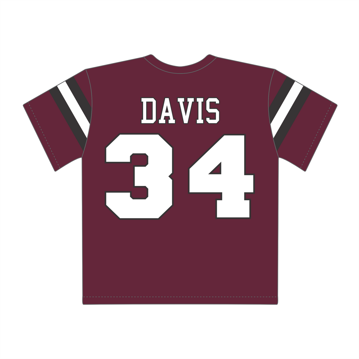 Zaiden Davis #34 Crimson Fan Jersey