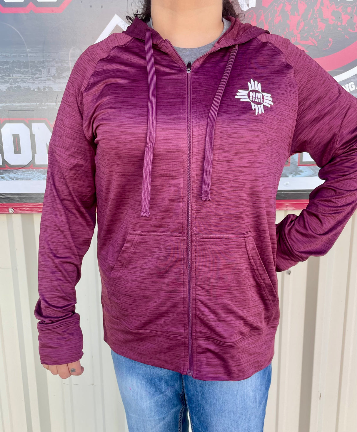 NM State Zia Performance Hooded Full Zip
