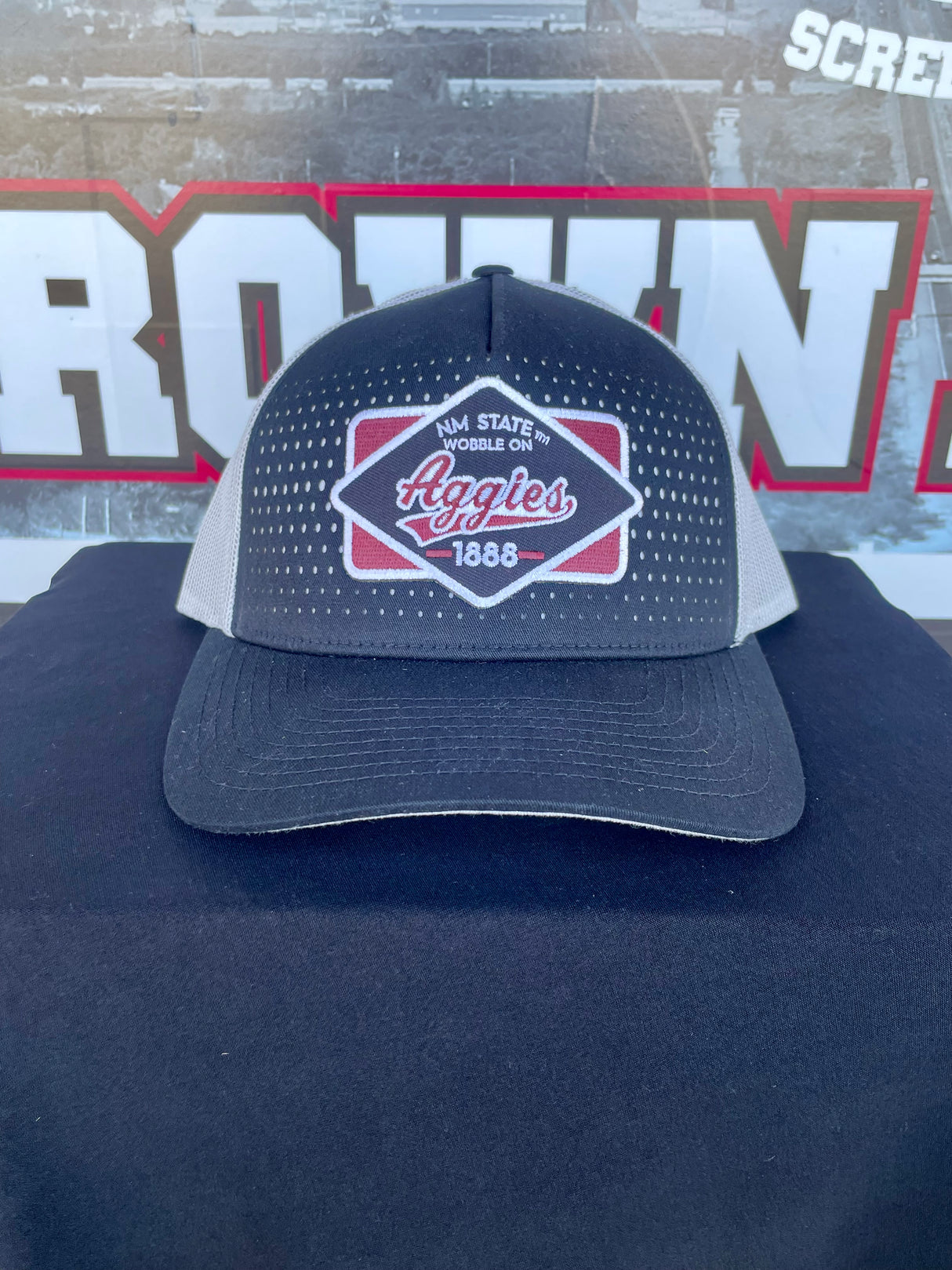 NM State Aggies Diamond 5 Panel Trucker