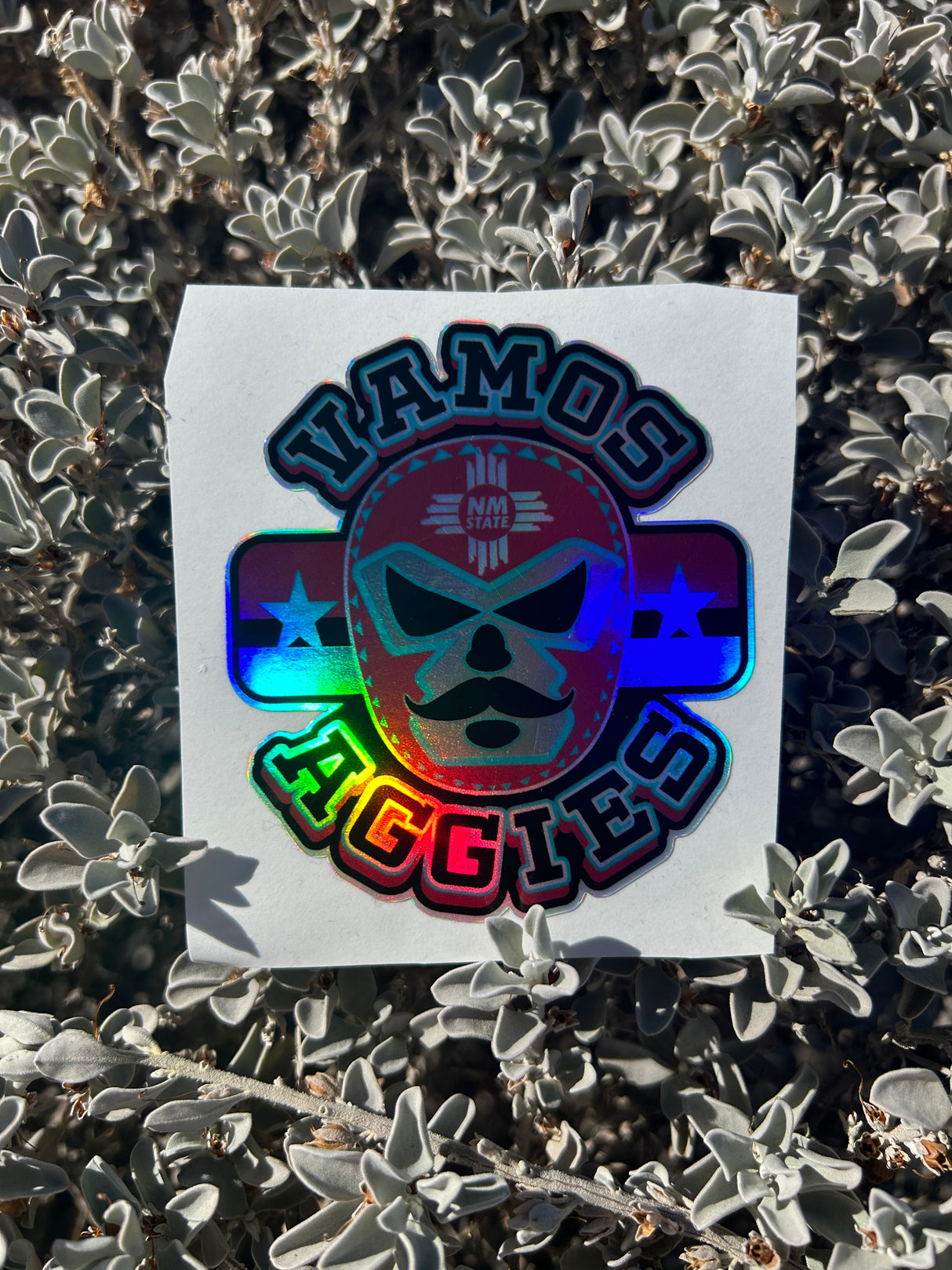 Mini Holographic Vamos Aggies Sticker