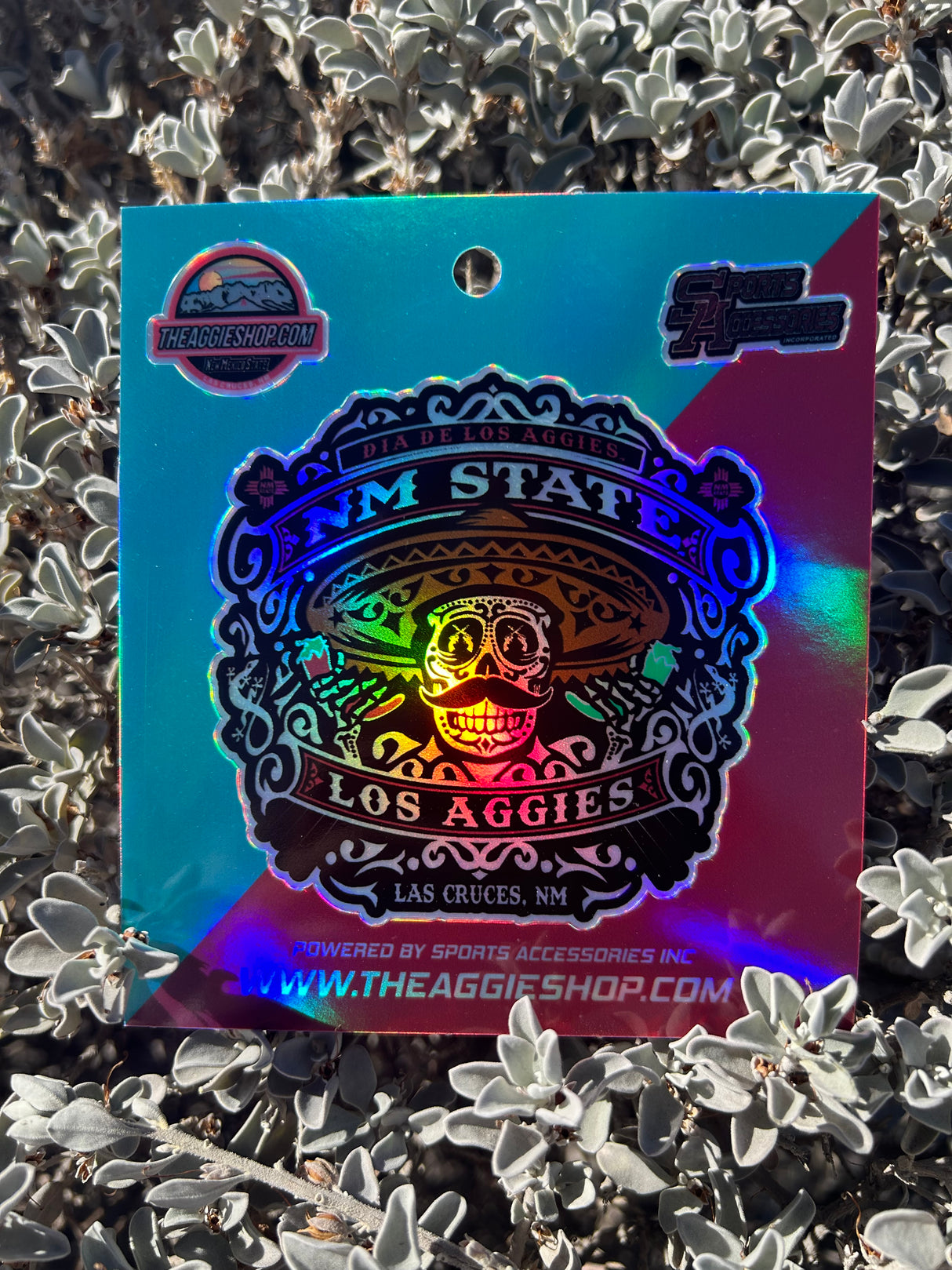 Holographic Dia De Los Aggies Sticker
