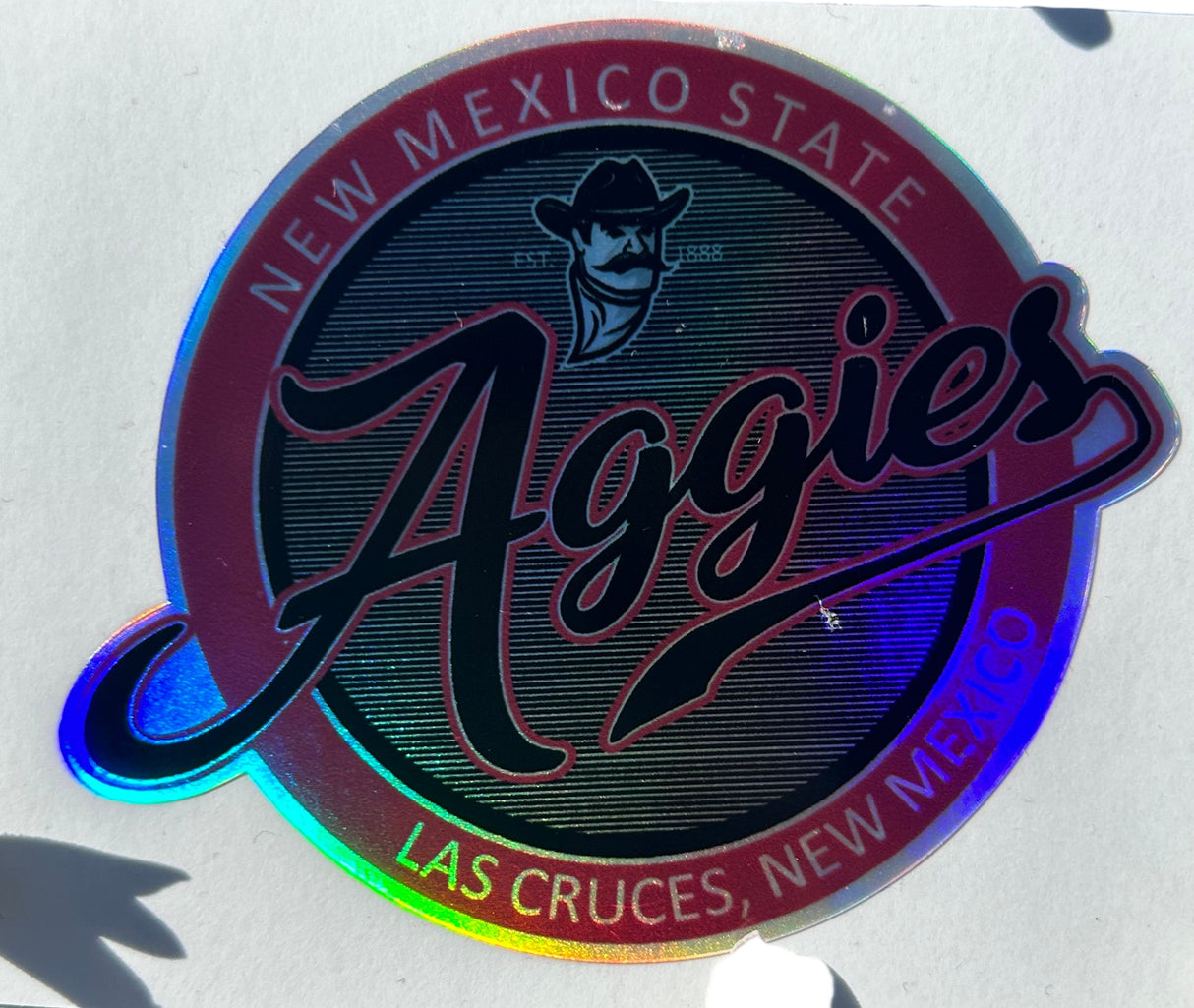 Mini Holographic NM State Aggies LC, NM Sticker