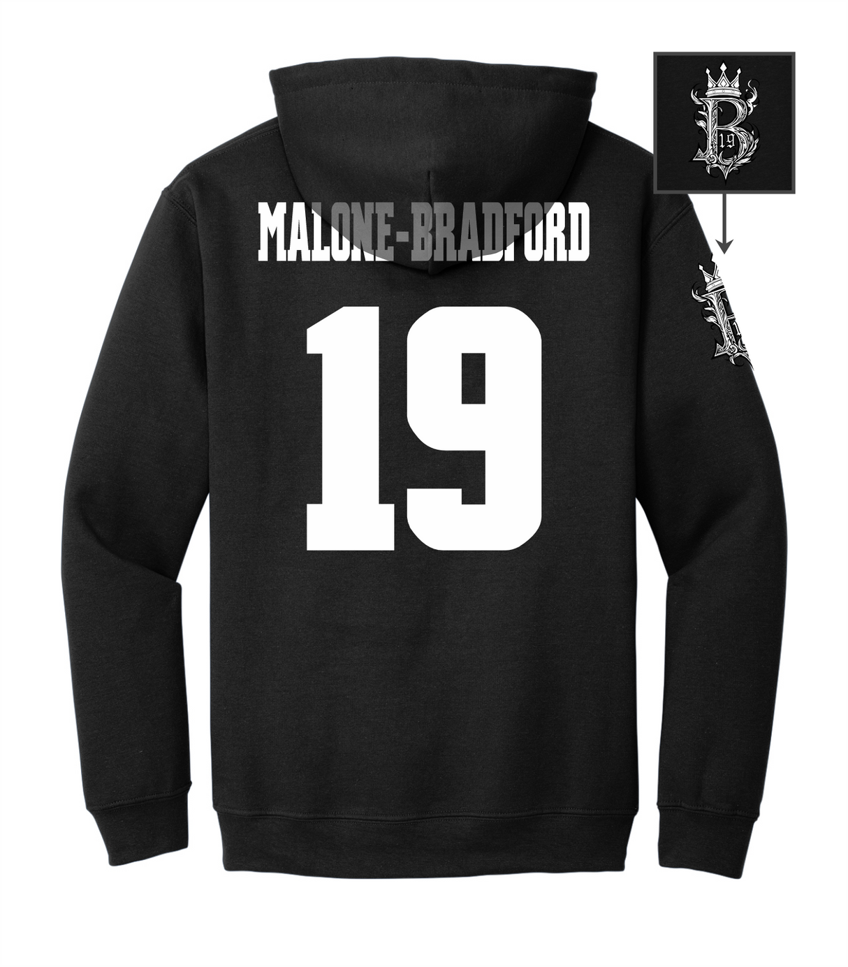 Brodrick Malone-Bradford #19 Football Stitched Hoodie