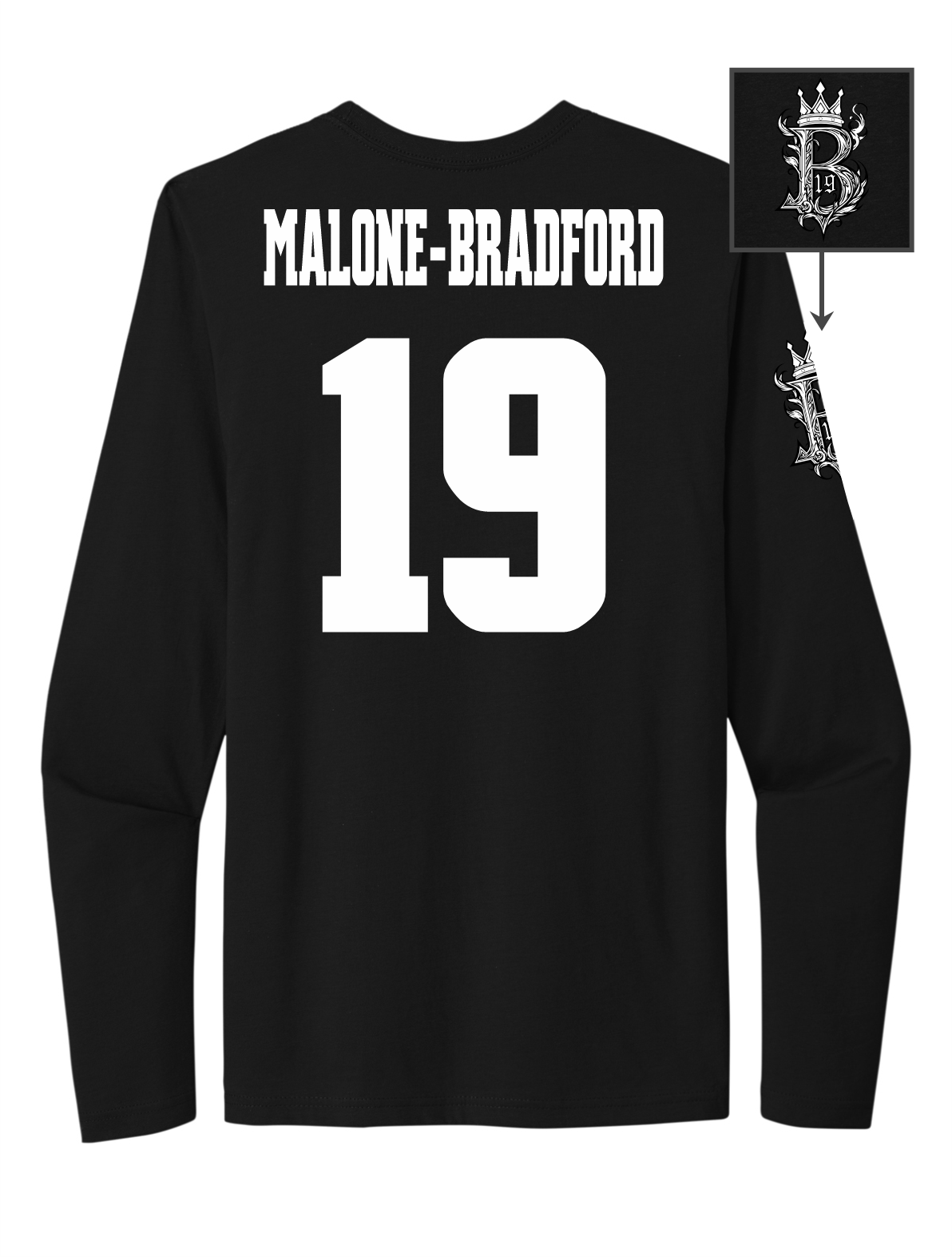 Brodrick Malone-Bradford #19 Football Stitched Long Sleeve