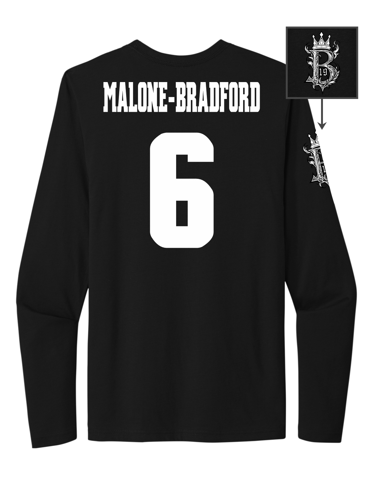 Brodrick Malone-Bradford #19 Football Stitched Long Sleeve