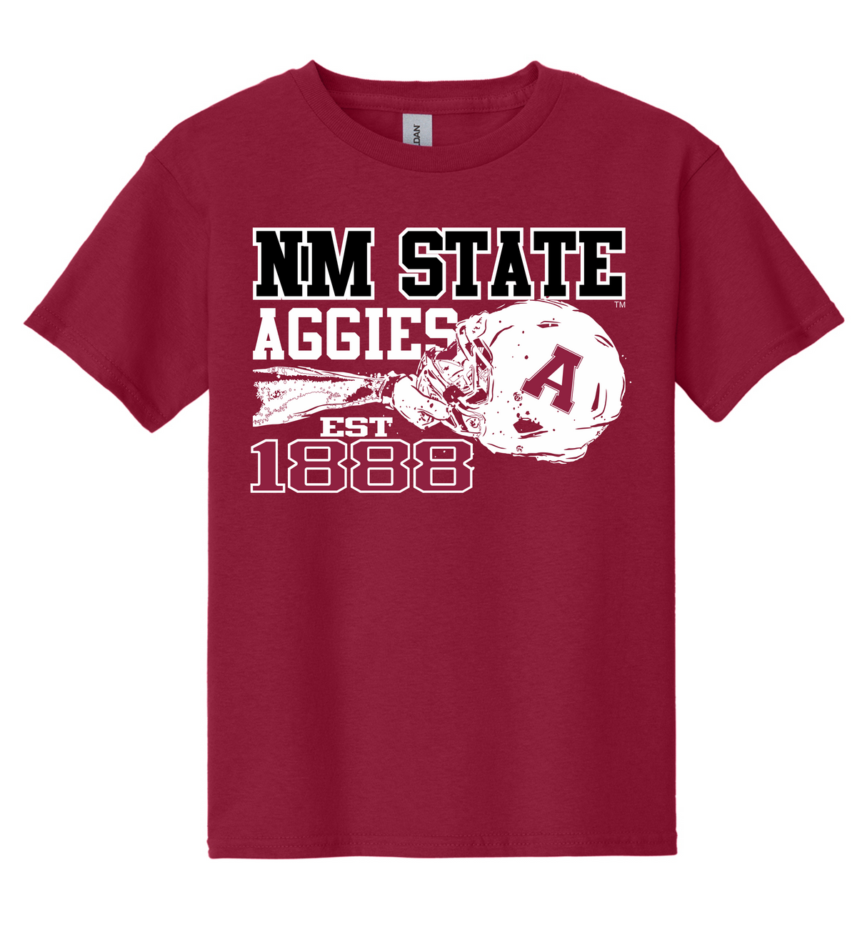 YOUTH NM STATE AGGIES HELMET TEE