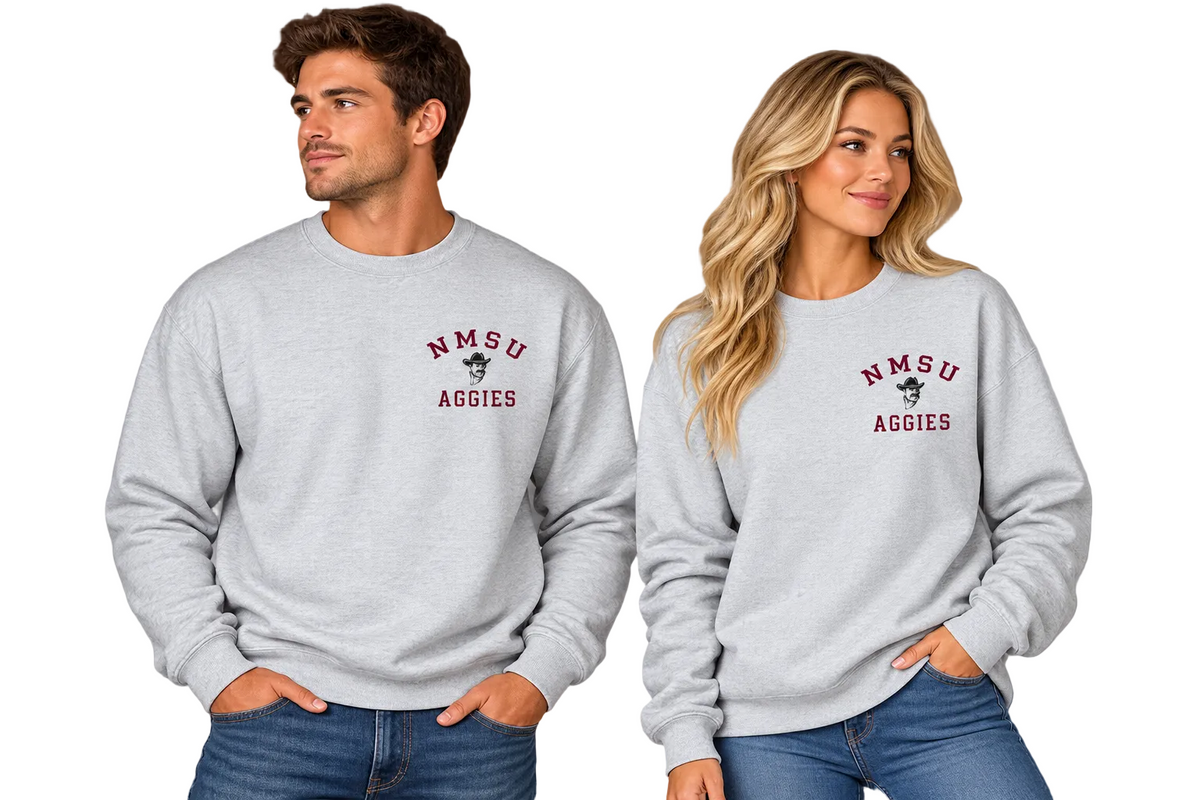 NMSU Distressed Crewneck Sweater