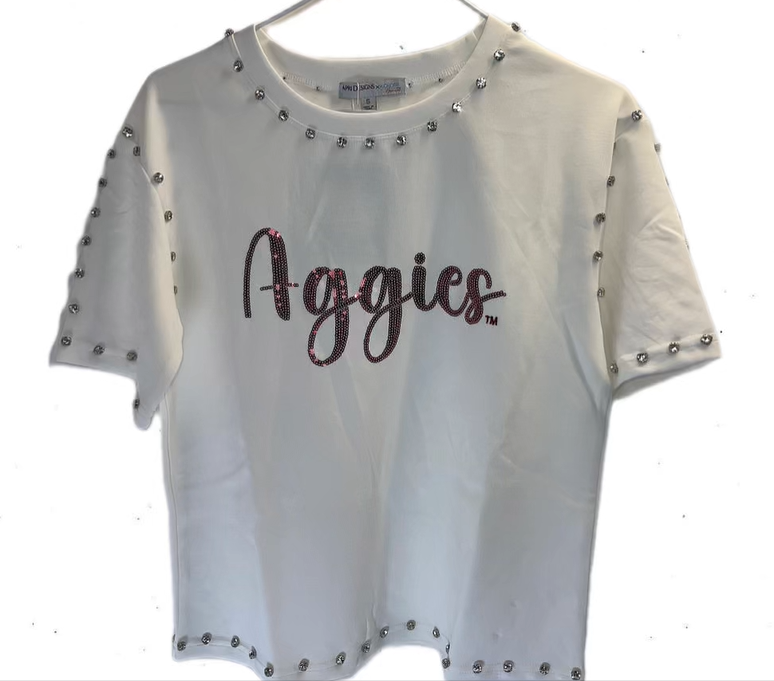 Sequin Script Jeweled Tee