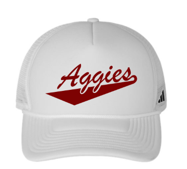 NMSU Aggies With Tail Adidas Fundamental Dispatch Trucker White