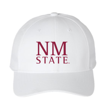 NM State Stacked Adidas Funadamental Alliance Strapback Hat White