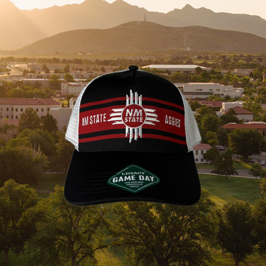 NM State - Coach Jersey Stiped Trucker