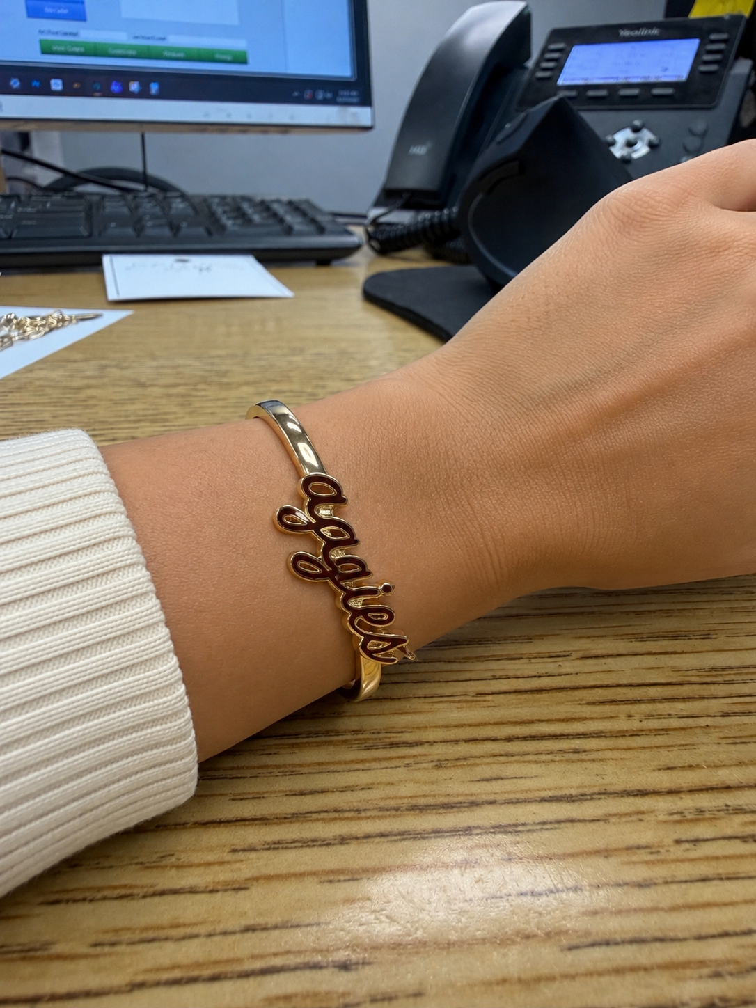 Aggies Script Bangle