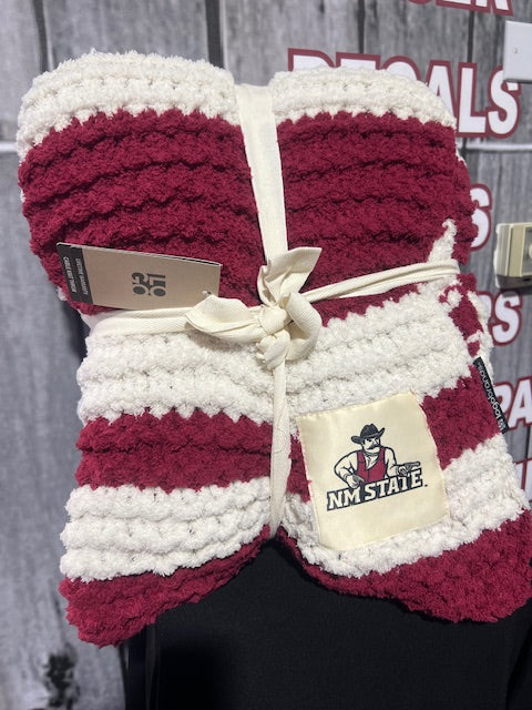 New Mexico State Cable Knit Throw