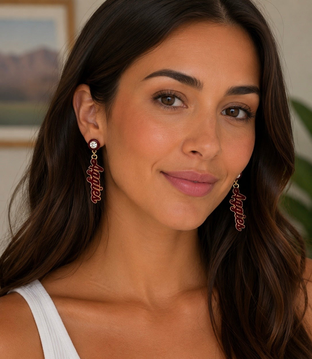Aggies Script Earrings