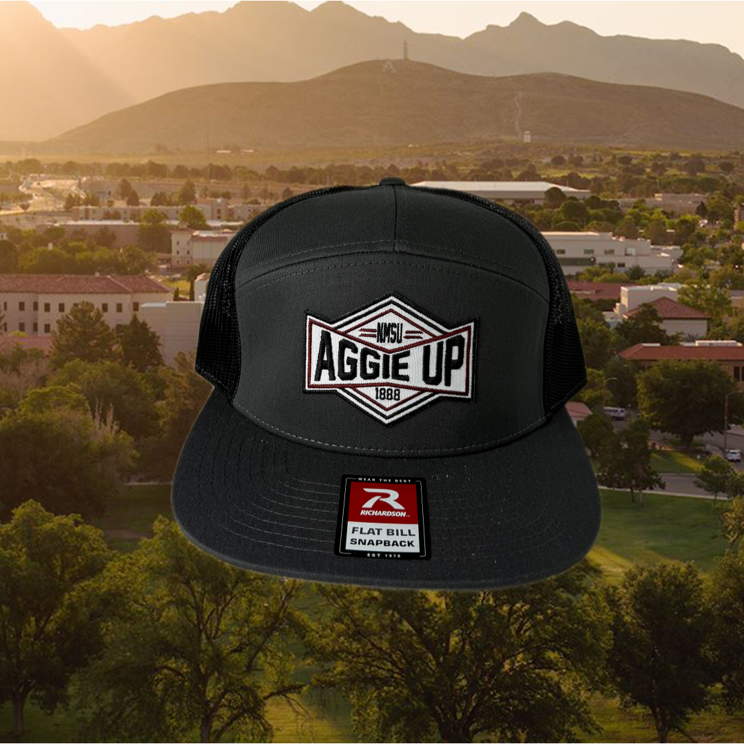 NM State Aggie Up 7 Panel Trucker
