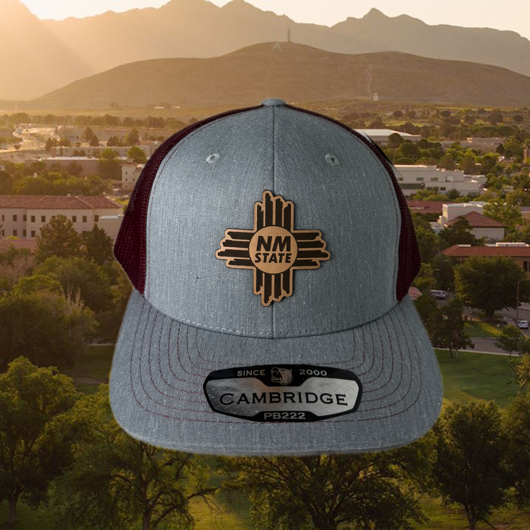 NM State Leather Zia Cambridge Cap