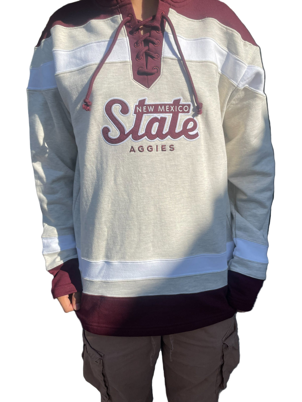 NM State Big Stripe Hockey Hoodie