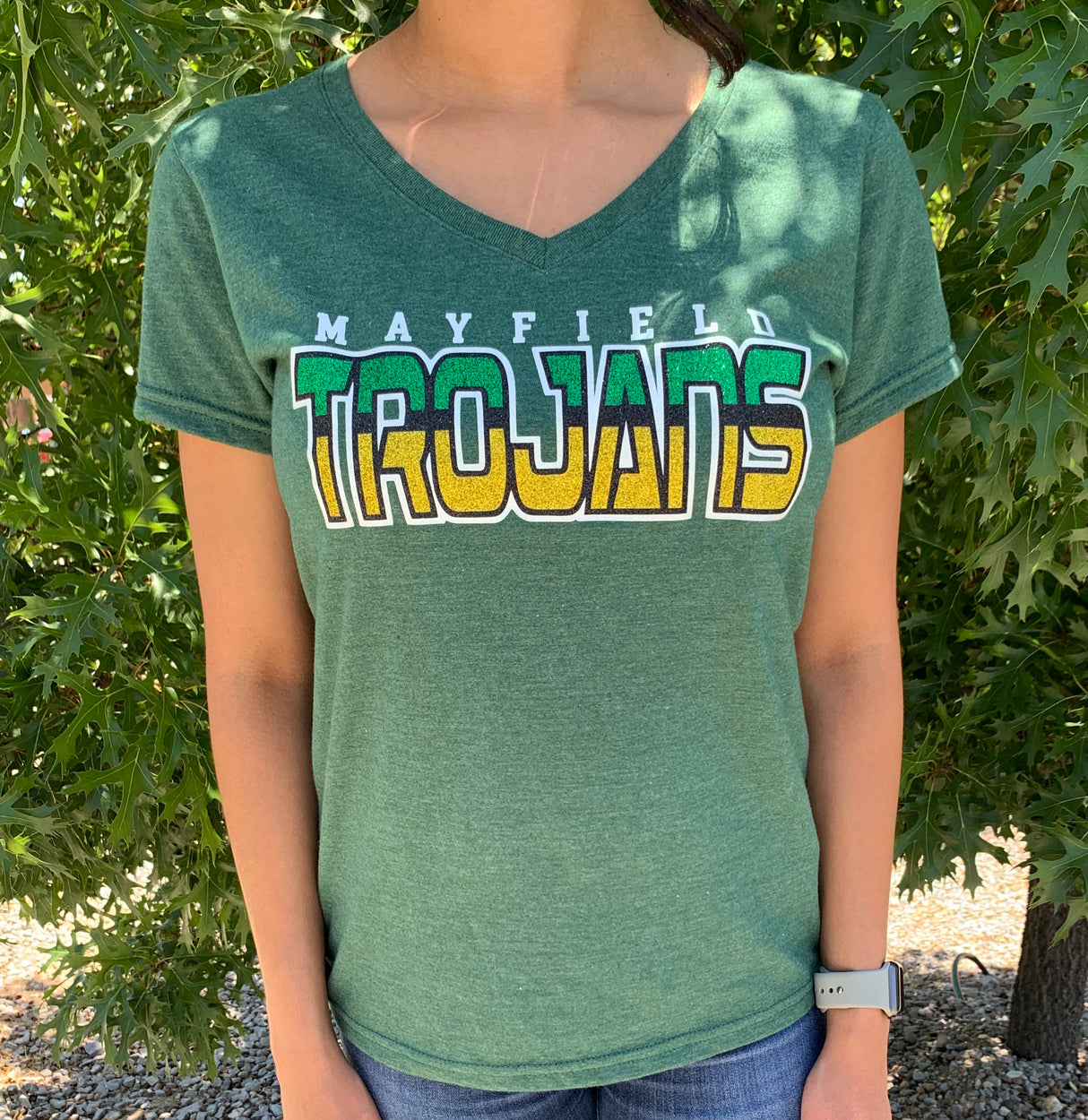 Mayfield High School Glitter V-Neck