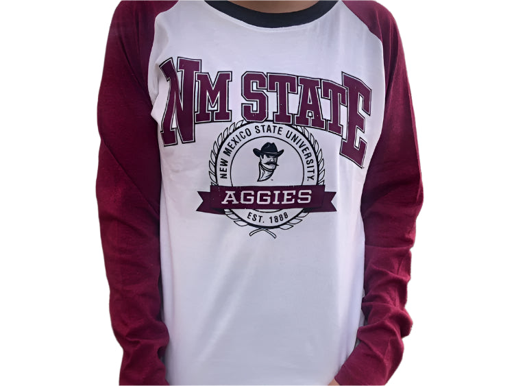 NM STATE Aggies Women's Long-Sleeve Tri-Color Jersey top