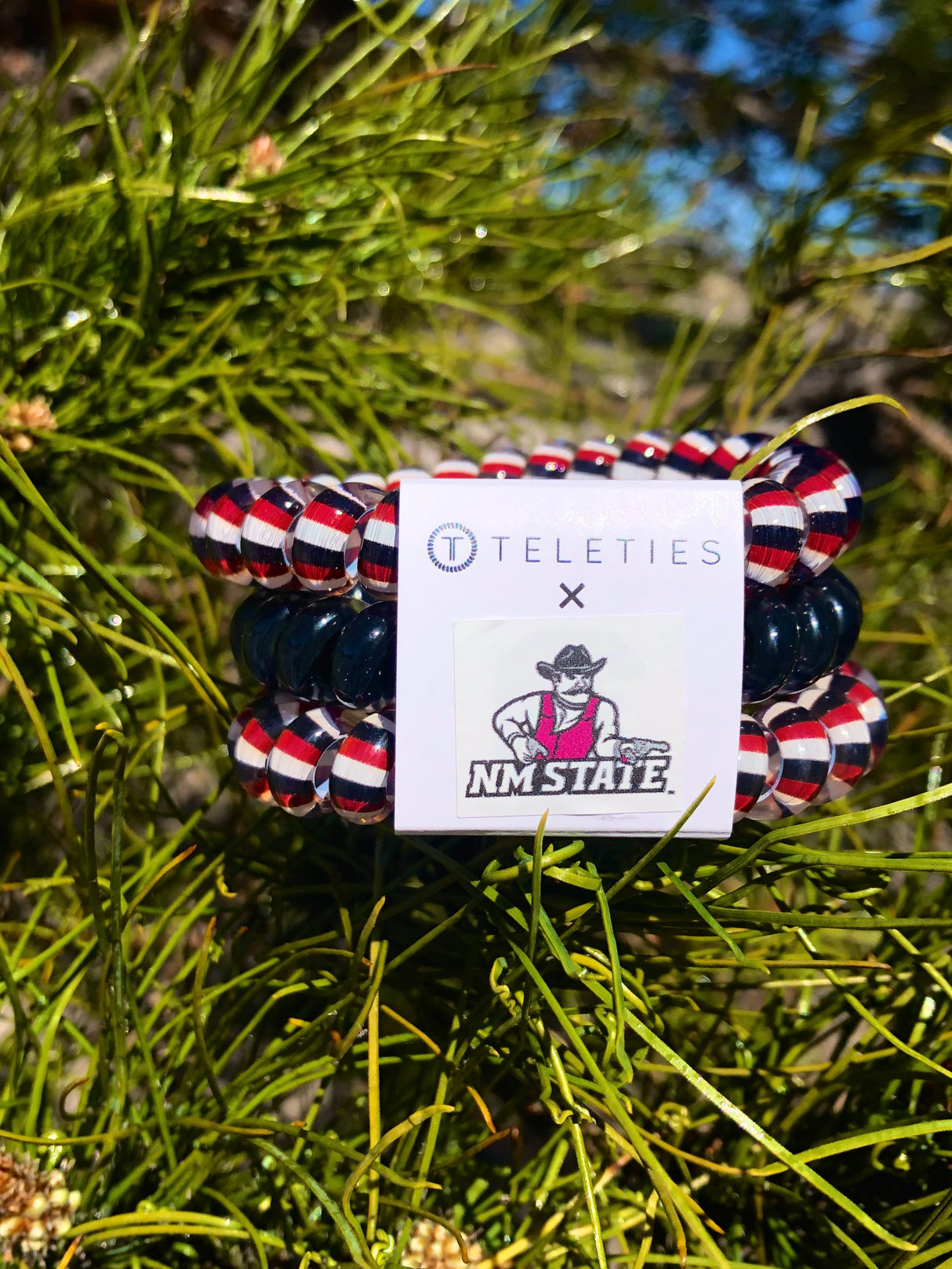 Large Teleties Crimson White and Black