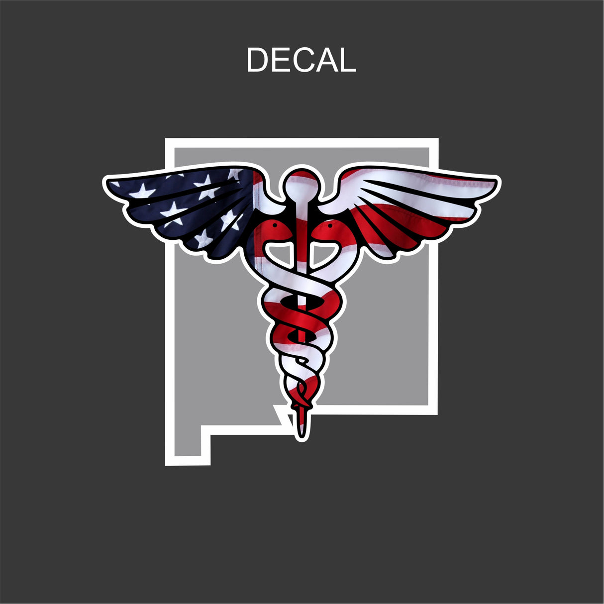 New Mexico Caduceus Flag Decal
