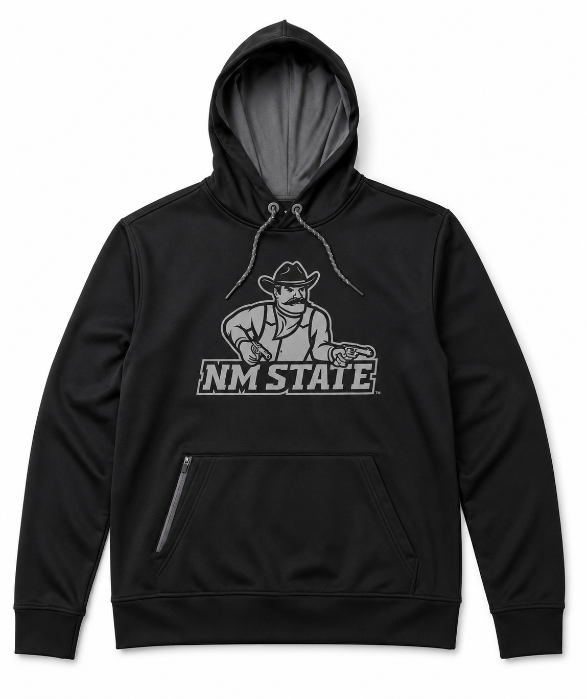 NM State Pistol Pete Fridge Black Out Hoodie