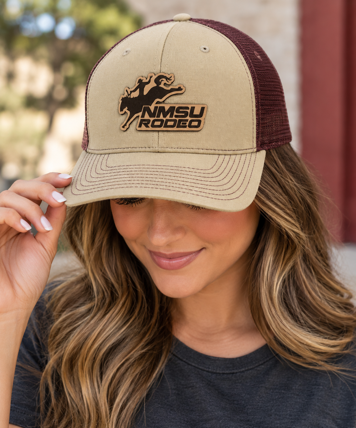 NMSU Rodeo Leather Patch Trucker
