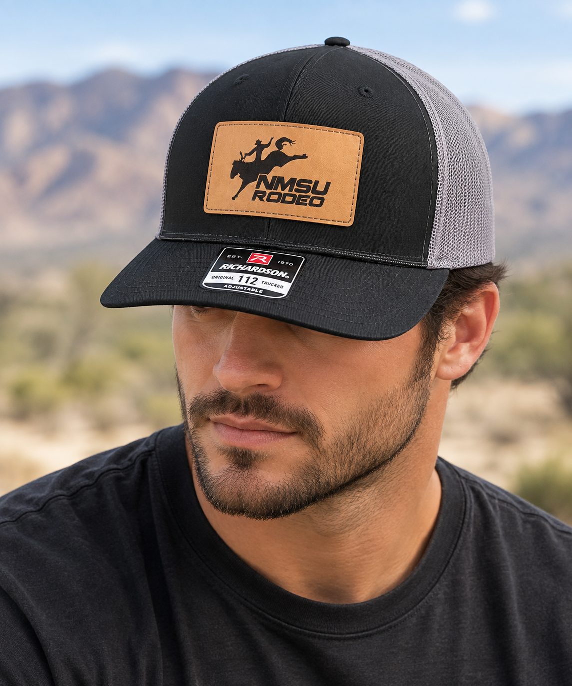 NMSU Rodeo Leather Patch Trucker w/ Rope