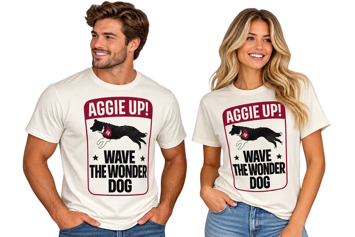 Aggie Up Wave The Wonder Dog Tee