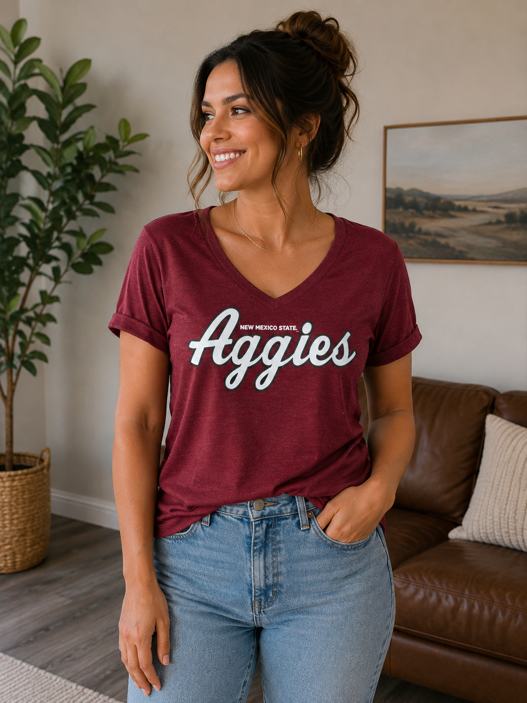 Women's NM State Aggies V-Neck