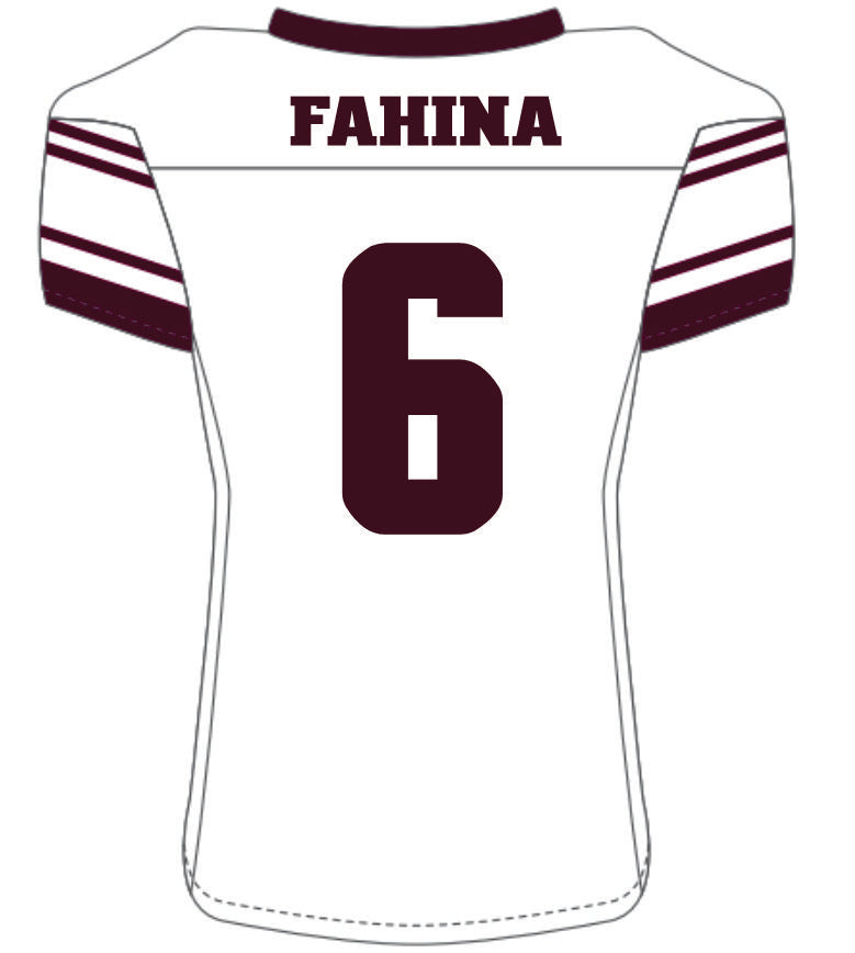 Naki Fahina #6 White Replica Jersey