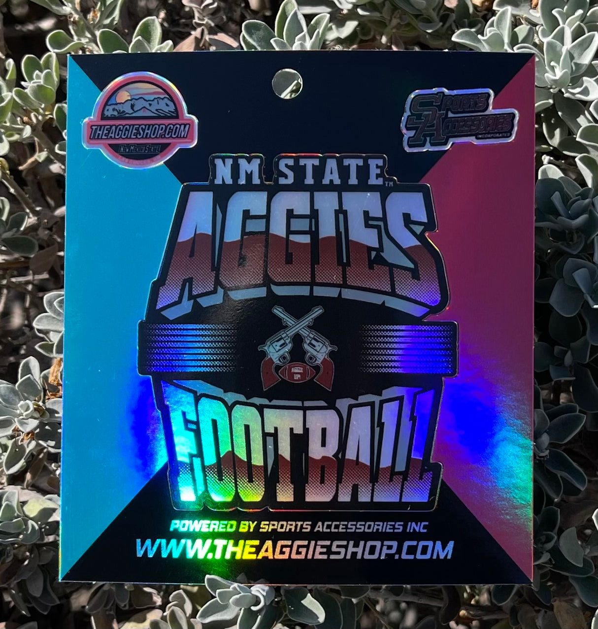 Holographic NM State Football New Horizons Sticker