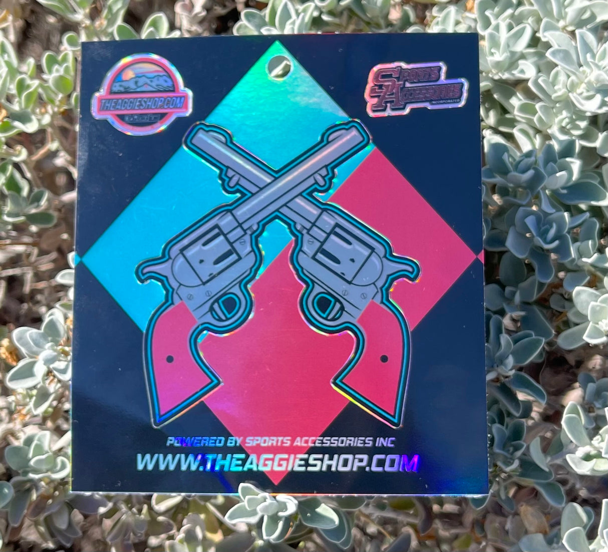 Holographic Crossed Guns Sticker
