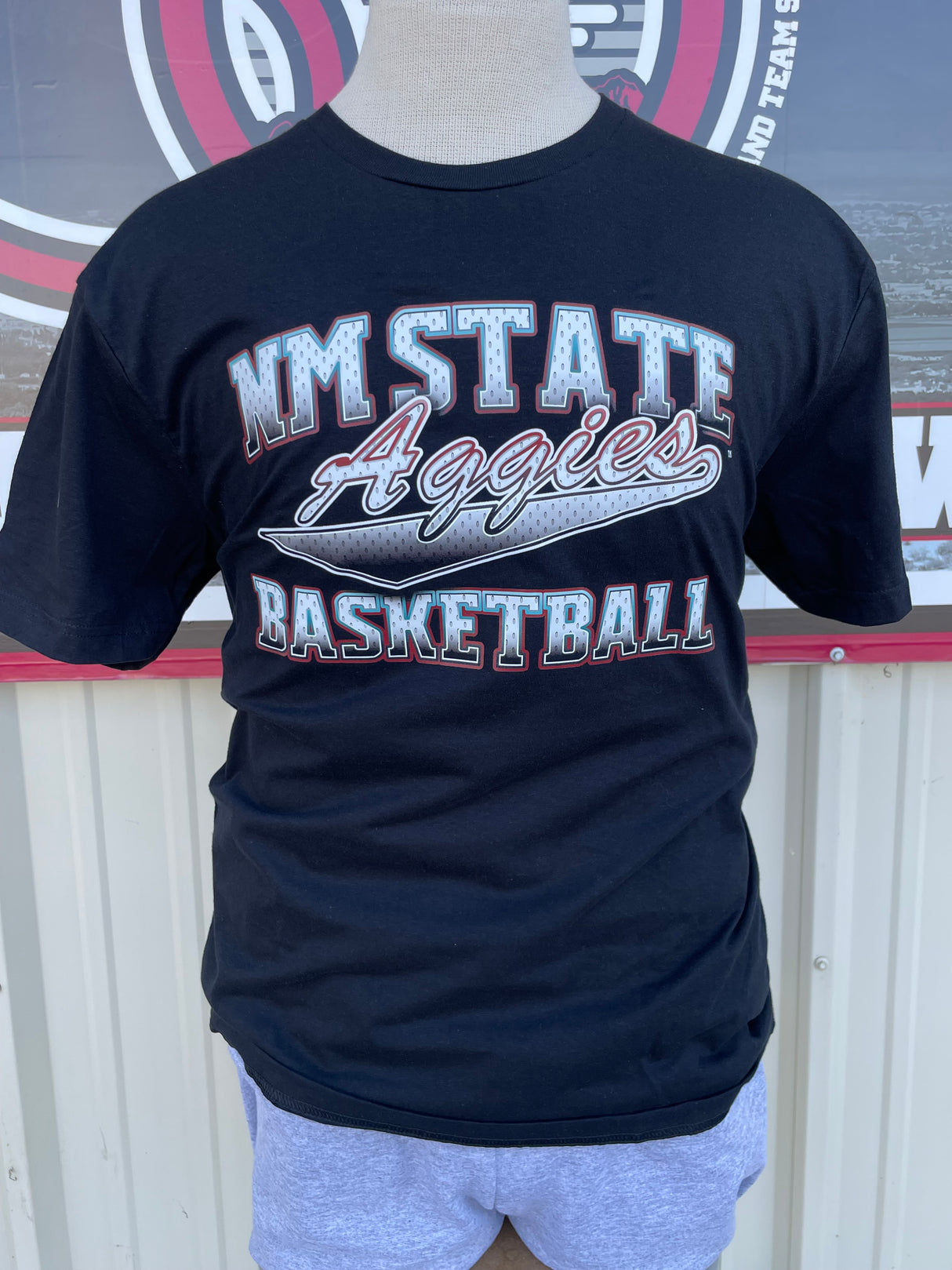 NM State Basketball Stitched Tee