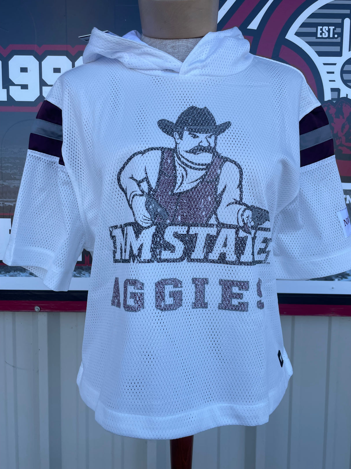 Pistol Pete NM State Oversized Hooded Women's Jersey