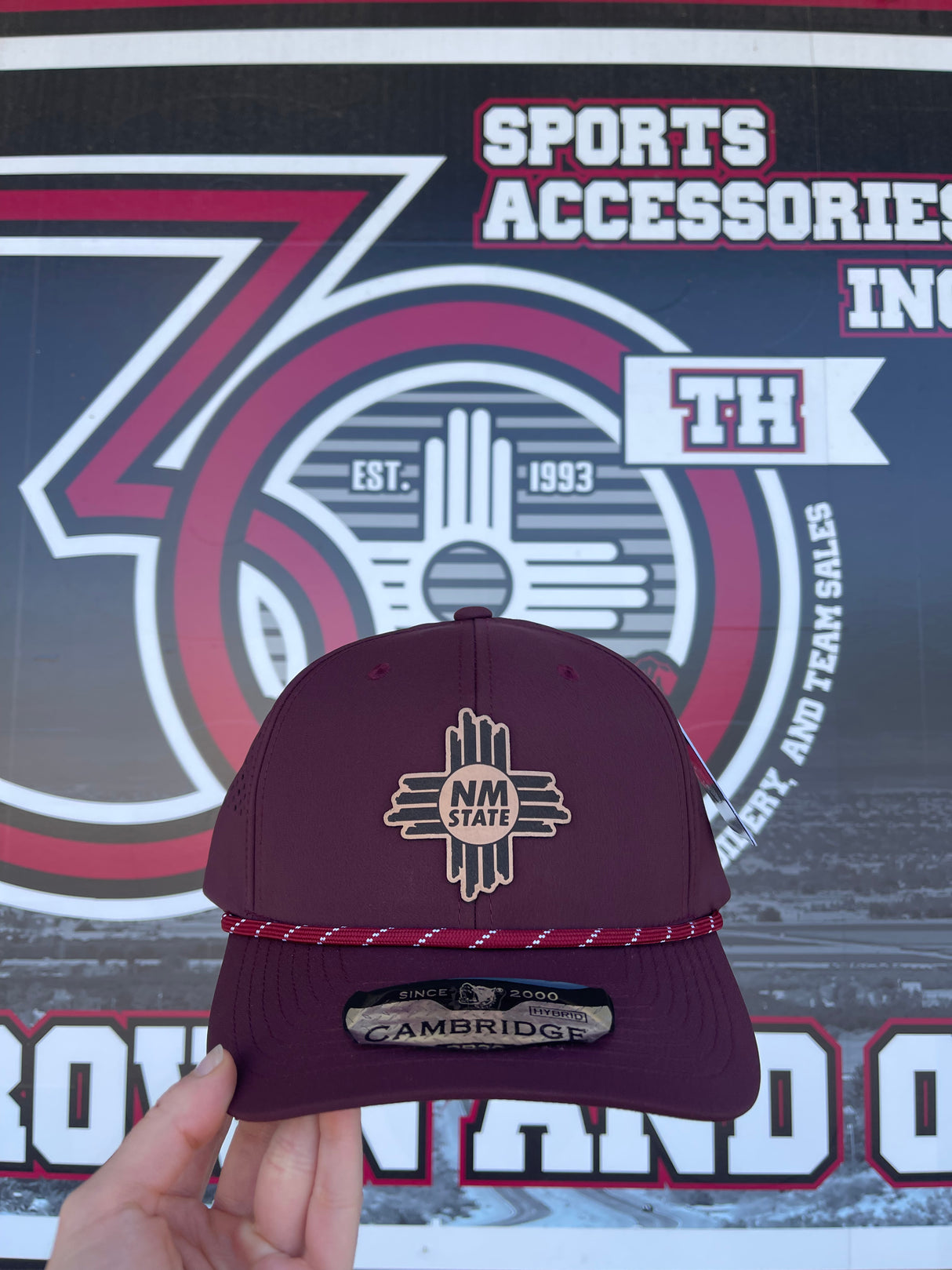 NM State Leather Zia Cambridge Cap