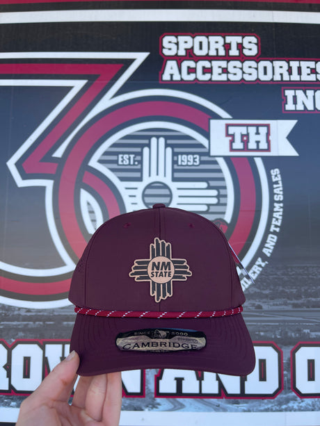 NM State Leather Zia Cambridge Cap