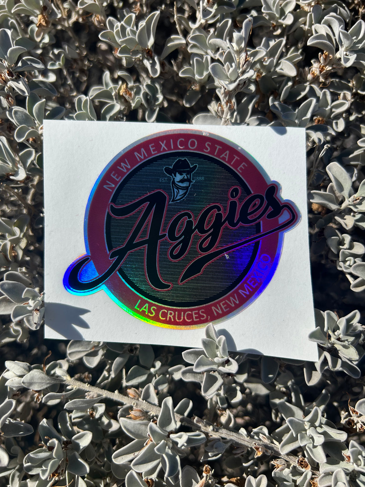 Mini Holographic NM State Aggies LC, NM Sticker