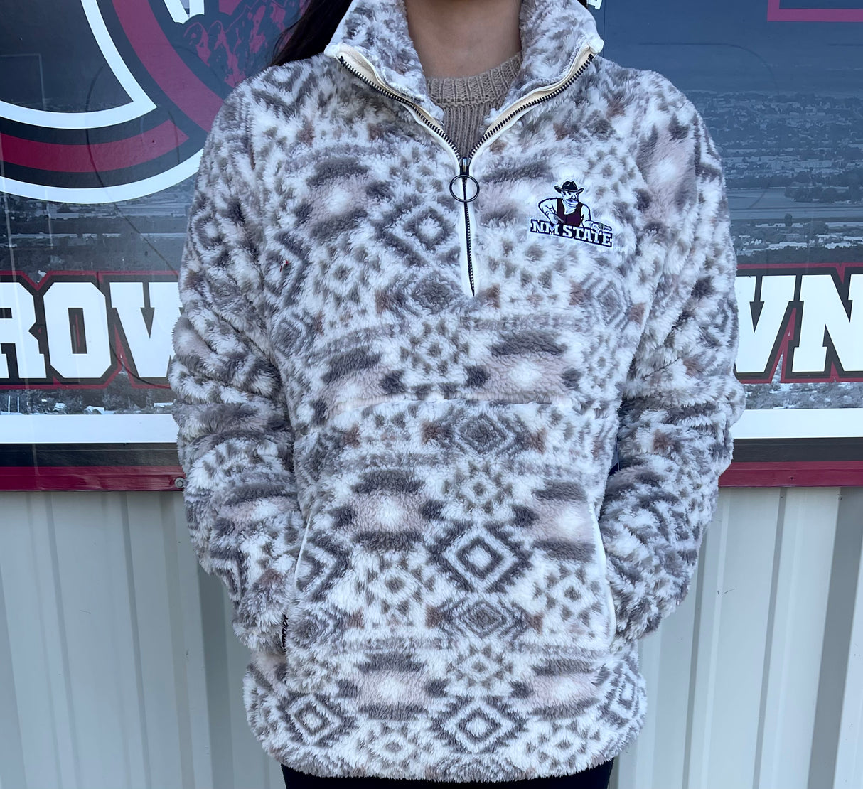 Southwest NM State Wrangler 1/4 Zip Sherpa