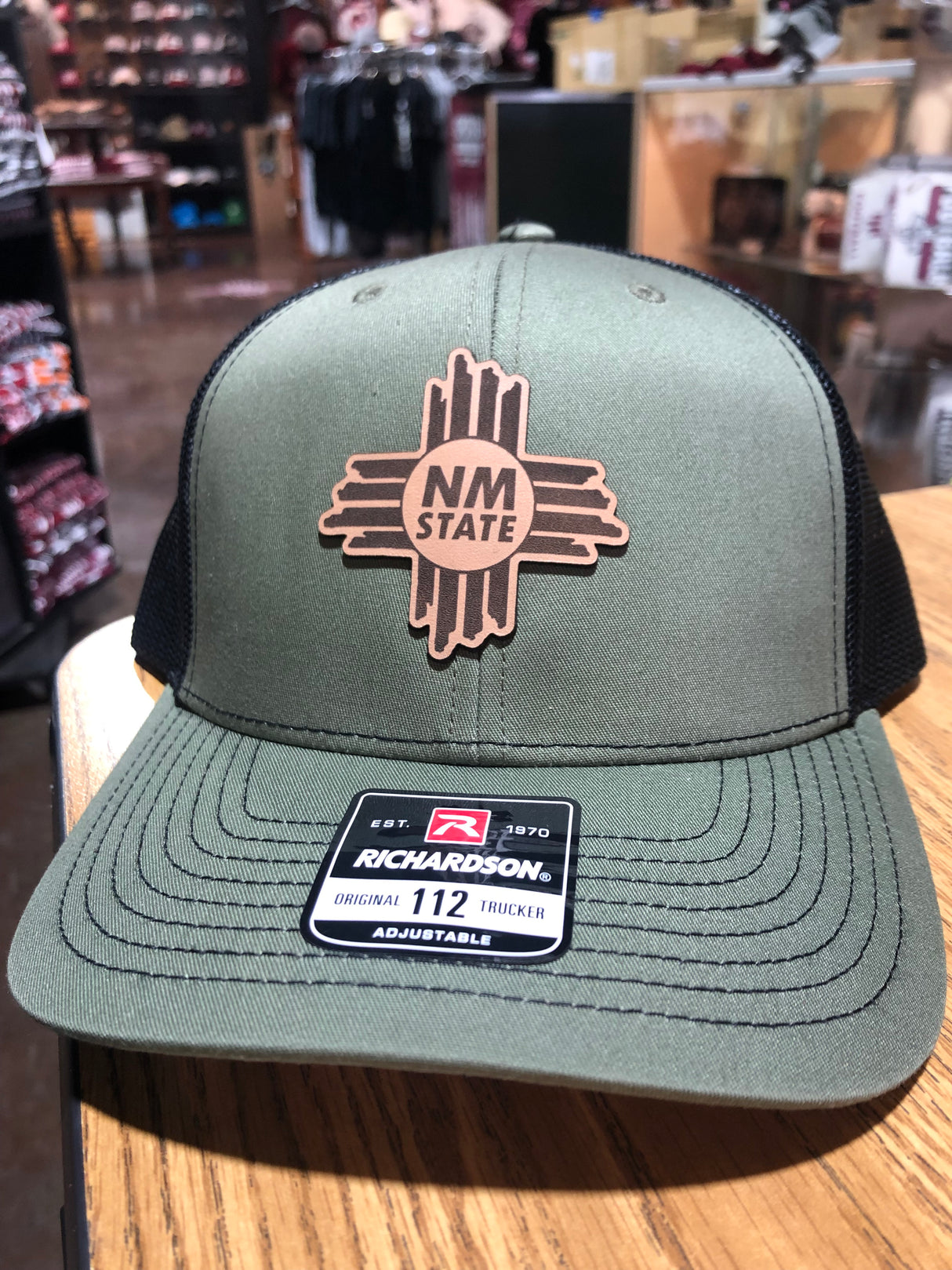 NM State Leather Zia Trucker