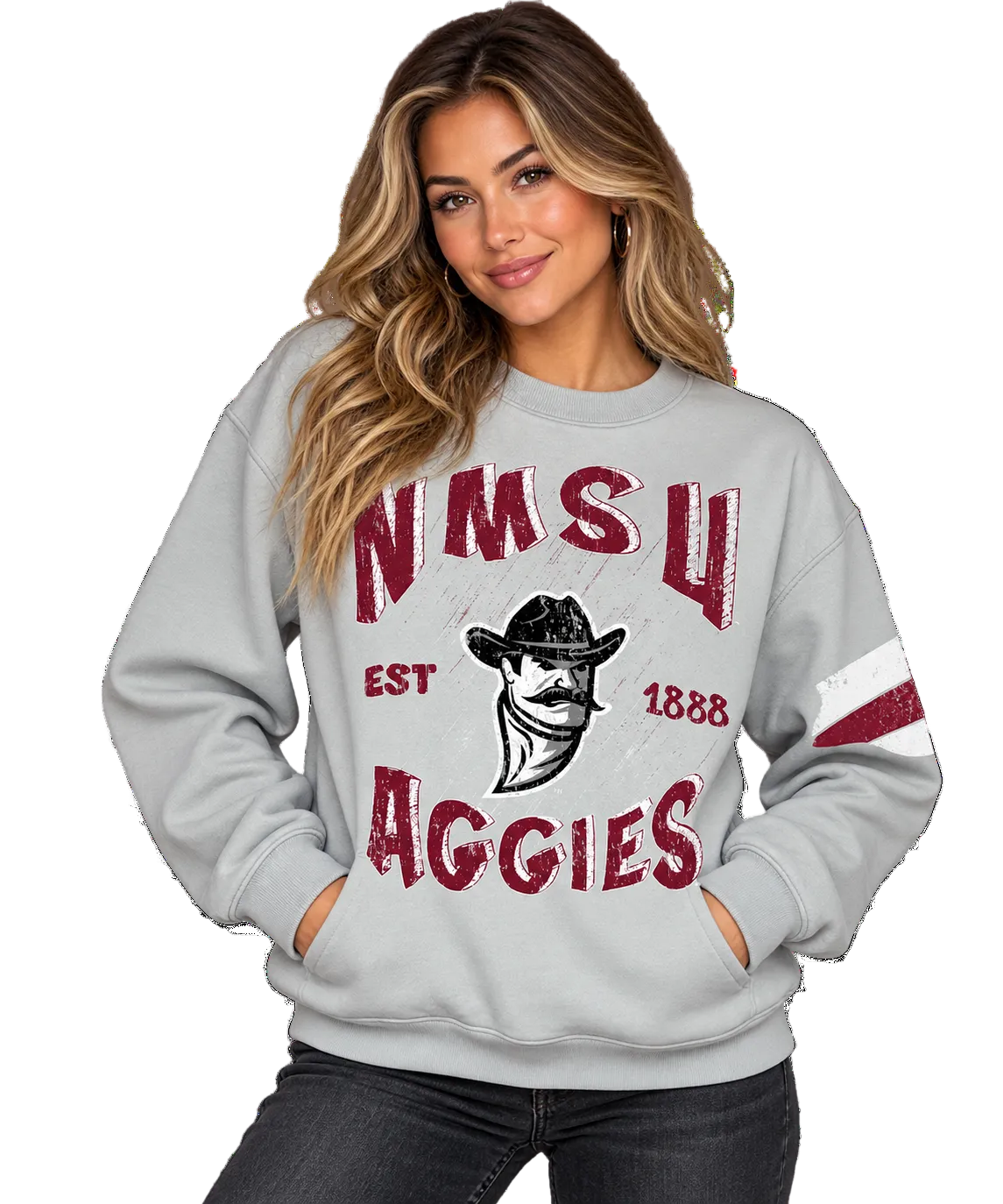 NMSU Pocket Crewneck Sweater