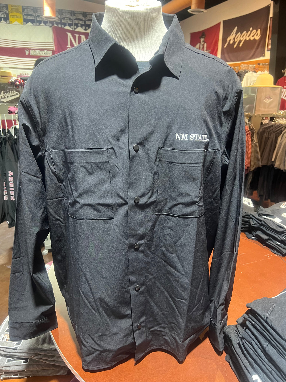 NM State Stretch Long Sleeve Snap Up