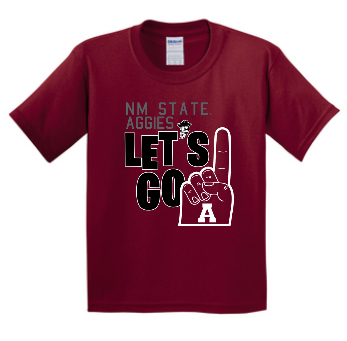 Lets Go Aggies Foam Finger Youth Tee