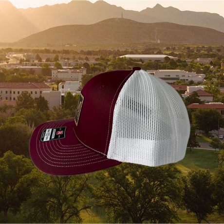 NM State Stacked Leather Patch Cap