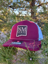 NM State Stacked Leather Patch Cap