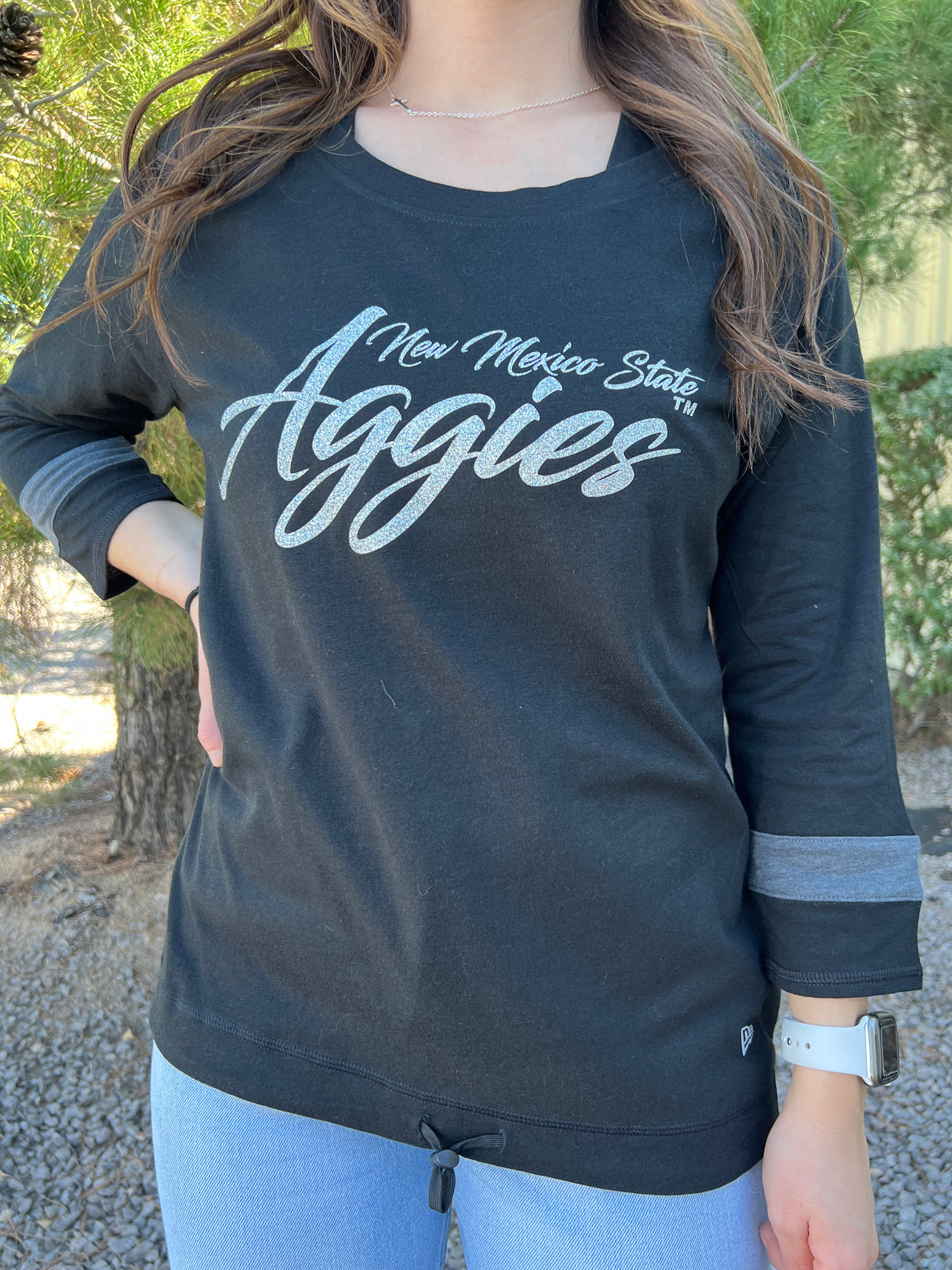 Glitter New Mexico State Aggies Women's 3/4 Sleeve Tee