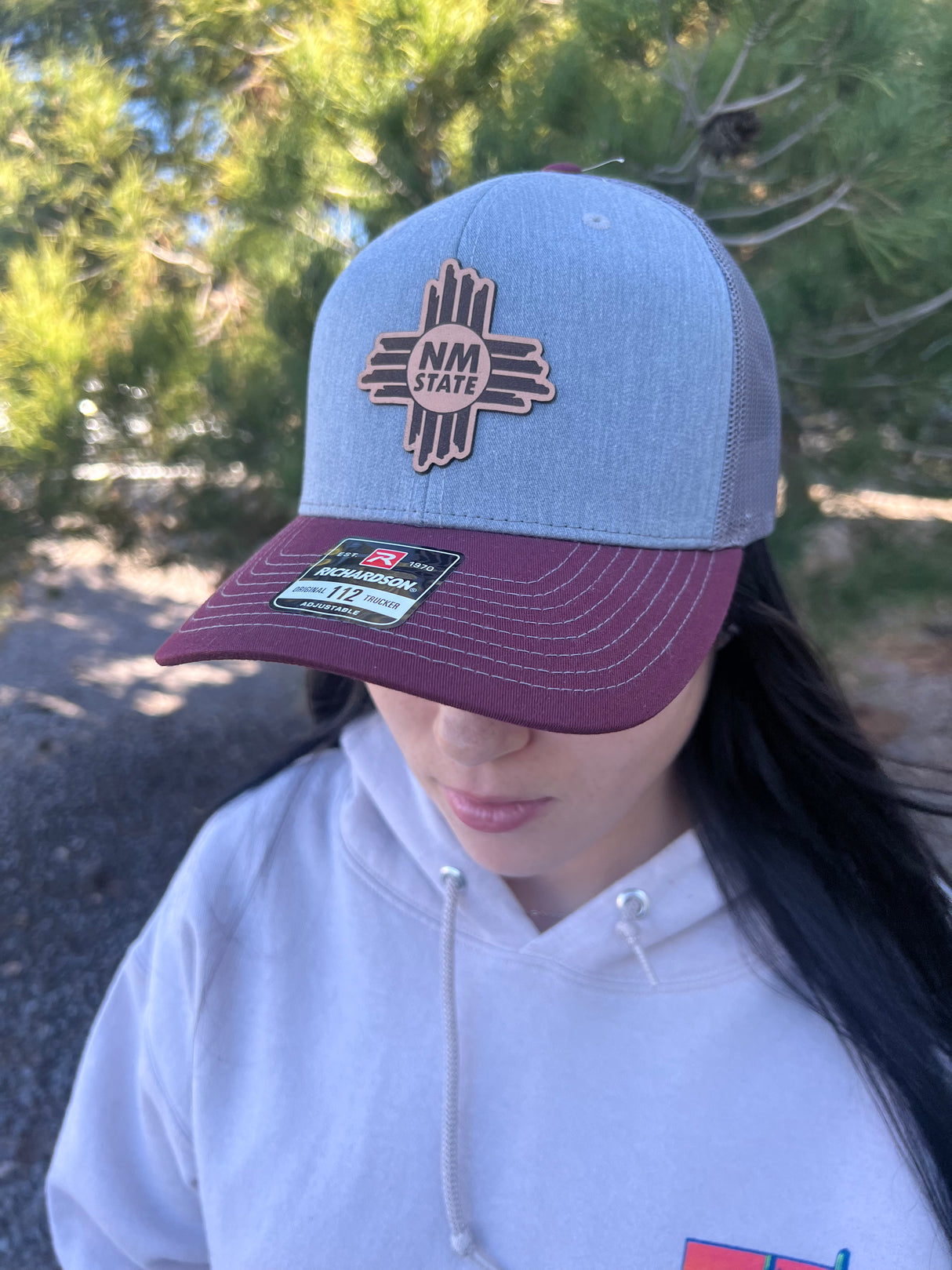 NM State Leather Zia Trucker
