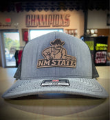 Pistol Pete NM STATE Leather Patch Trucker Hat