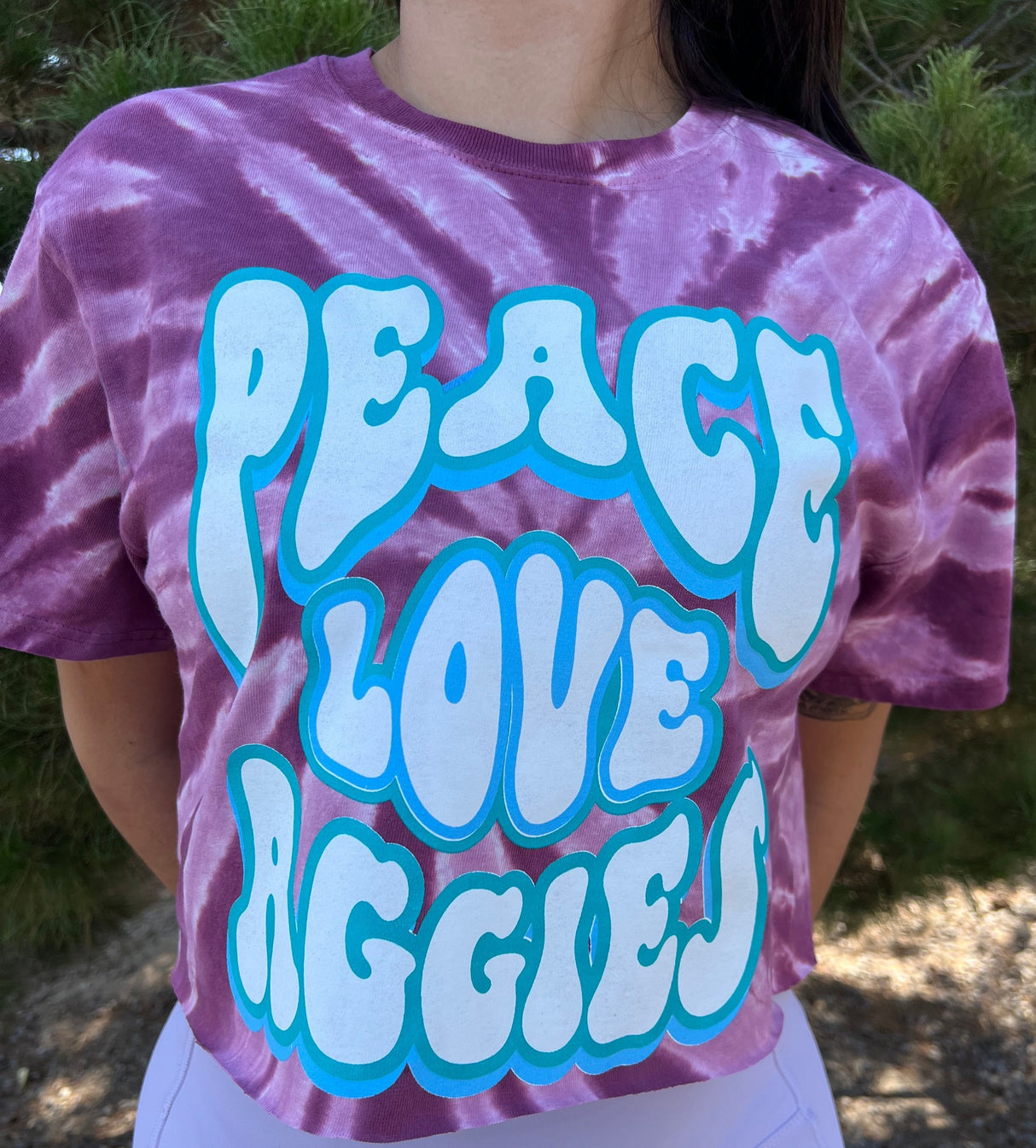 Peace Love Aggies Tie-Dye Tee